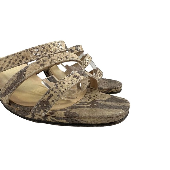 Vintage 90s Y2k Kenneth Cole Chunky Strappy Snakeskin Heels SZ 9 - Picture 5 of 16